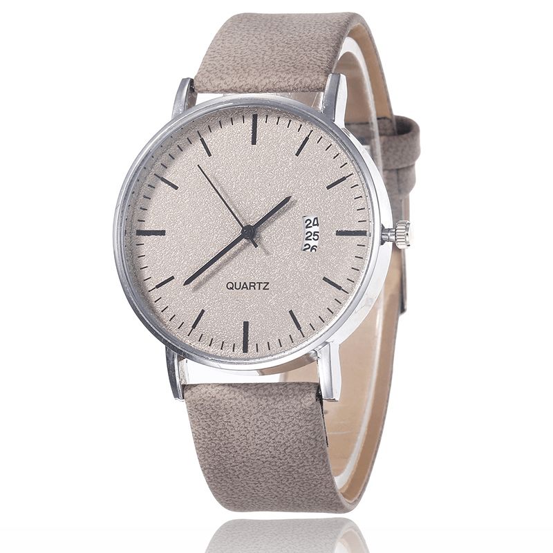 Casual Sport Med Kalender Frosted Urtavla Chronograph Läder Band Kvinnor Kvartsur