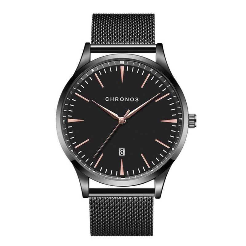 Chronos Ch27 Casual Style Vattentät Herrarmbandsur 40 mm Hardlex Urtavla Ultra Thin Kvartsur