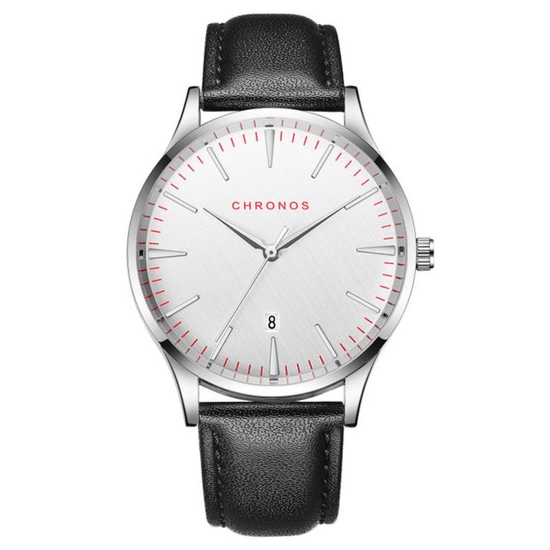 Chronos Ch27 Casual Style Vattentät Herrarmbandsur 40 mm Hardlex Urtavla Ultra Thin Kvartsur