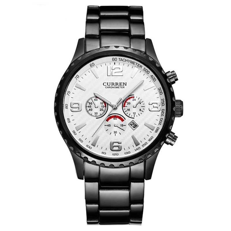 Curren 8056 Full Steel Business Style Herr Armbandsur Vattentät Kvarts Klockor