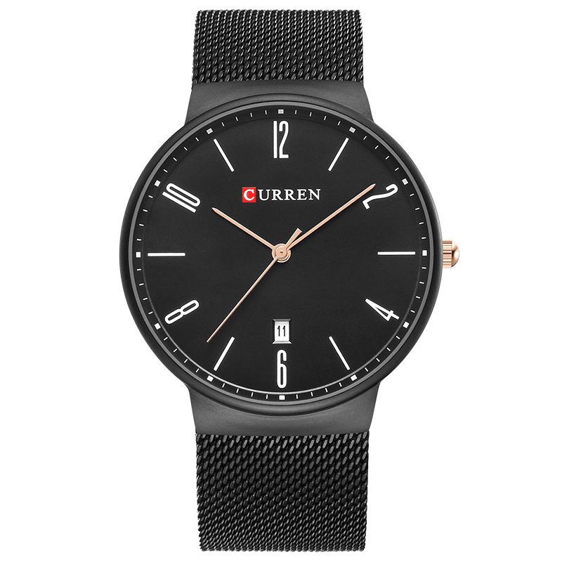 Curren 8257 Ultra Thin Casual Design Kvartsur Datum Display Rostfritt Stål Herrklocka