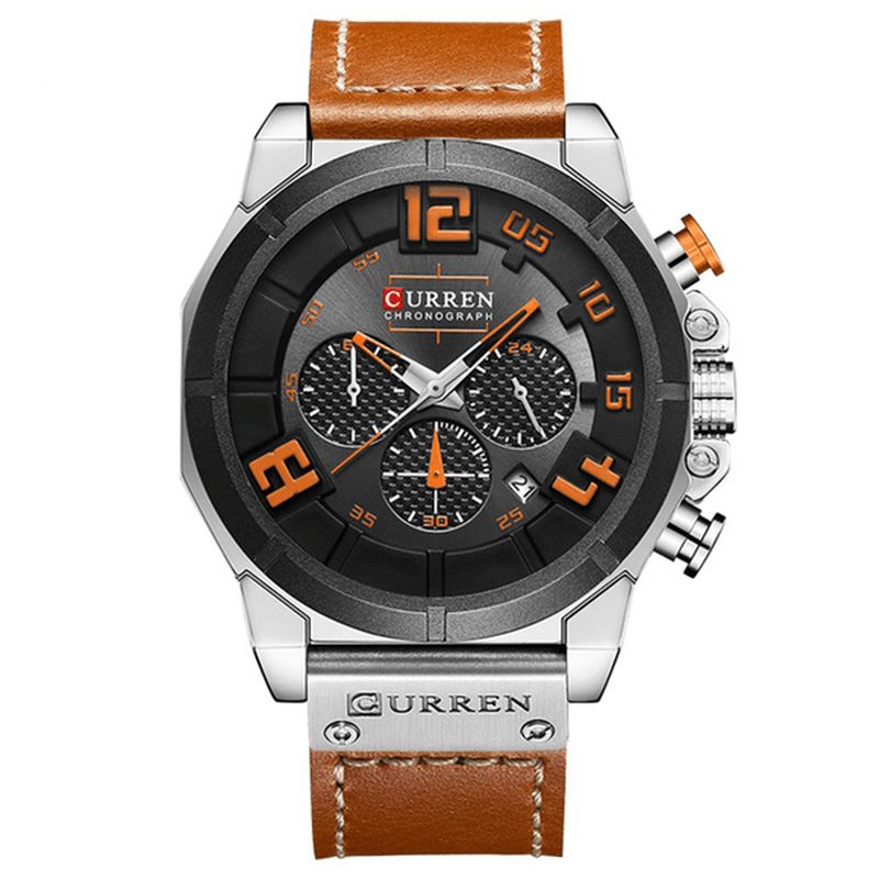 Curren 8287 Chronograph Kvartsur Display Datum Och Tid Herrarmbandsur