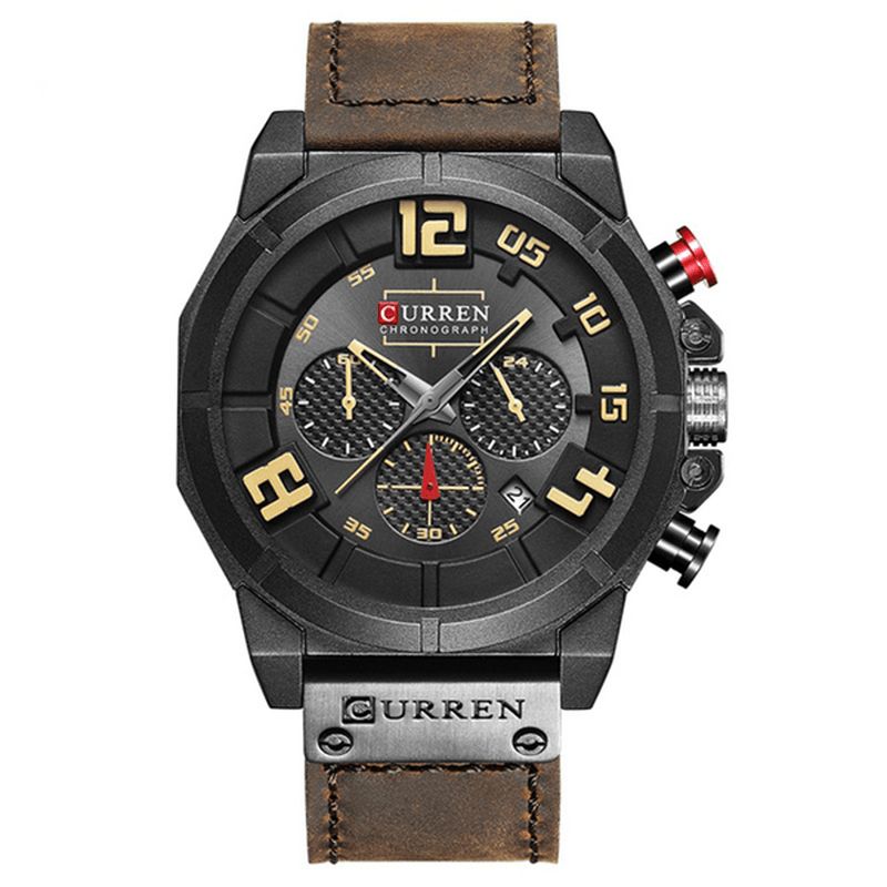 Curren 8287 Chronograph Kvartsur Display Datum Och Tid Herrarmbandsur