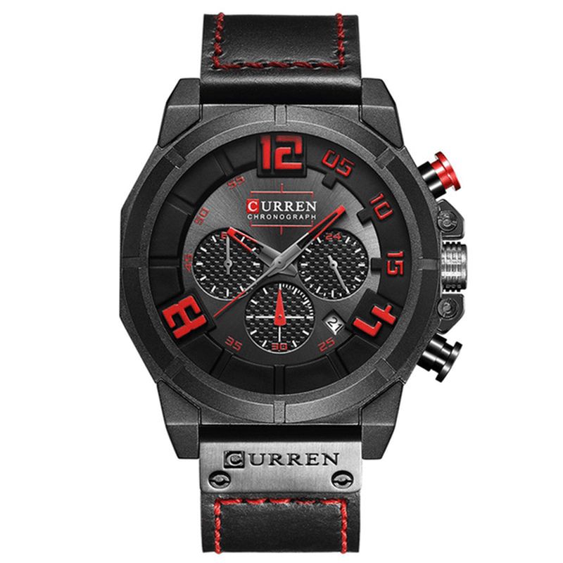 Curren 8287 Chronograph Kvartsur Display Datum Och Tid Herrarmbandsur