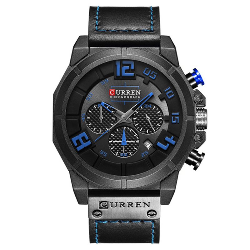 Curren 8287 Chronograph Kvartsur Display Datum Och Tid Herrarmbandsur