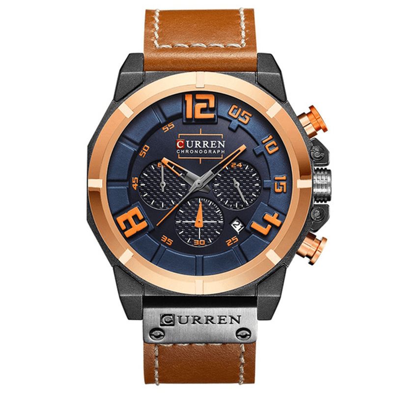 Curren 8287 Chronograph Kvartsur Display Datum Och Tid Herrarmbandsur