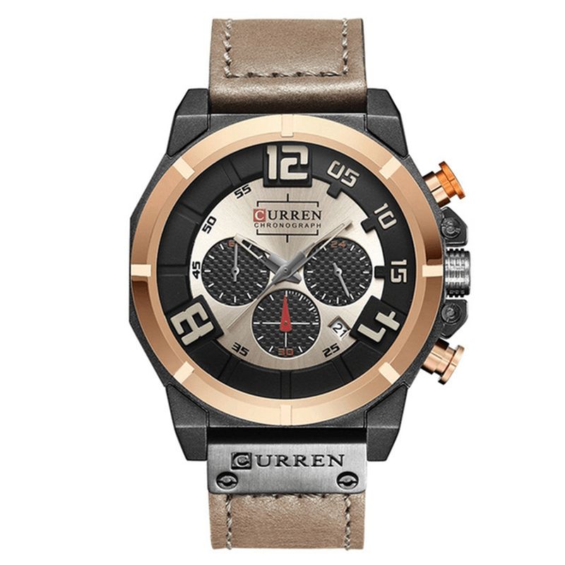 Curren 8287 Chronograph Kvartsur Display Datum Och Tid Herrarmbandsur