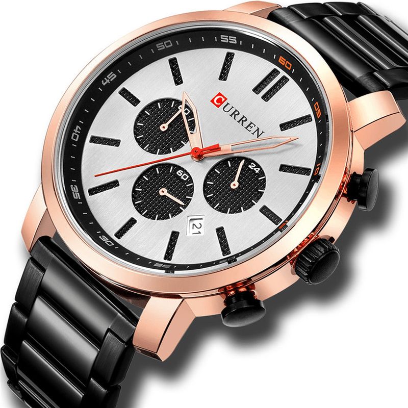 Curren 8315 Chronograph Waterproof Kvartsur Business Style Herrarmbandsur