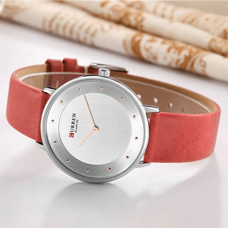 Curren 9033 Mode Casual Time Display Pu Läderrem Dam Kvartsur