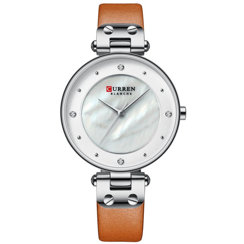 Curren 9056 Mode Crystal Casual Casual Dial Kvinnor Kvartsur