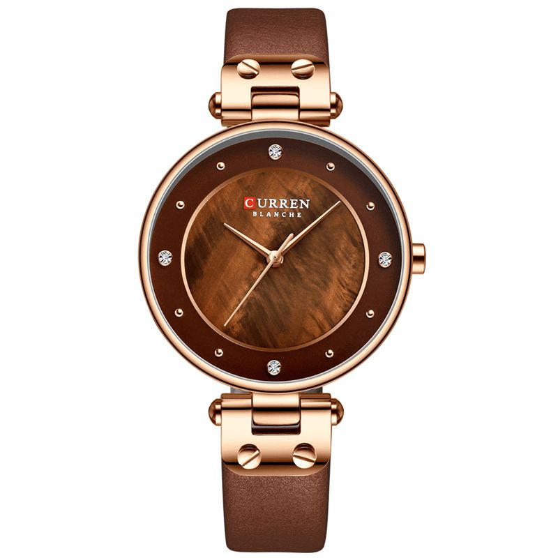 Curren 9056 Mode Crystal Casual Casual Dial Kvinnor Kvartsur