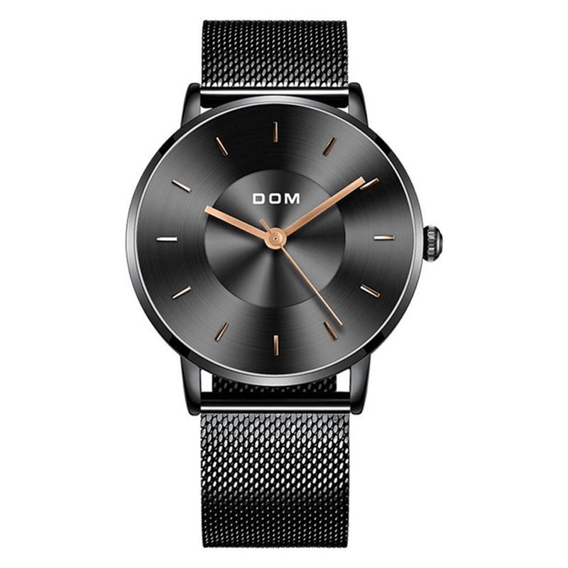 Dom M-1289Bk Mode Herrklocka Light Luxury Slim Dial Vattentät Kvartsur