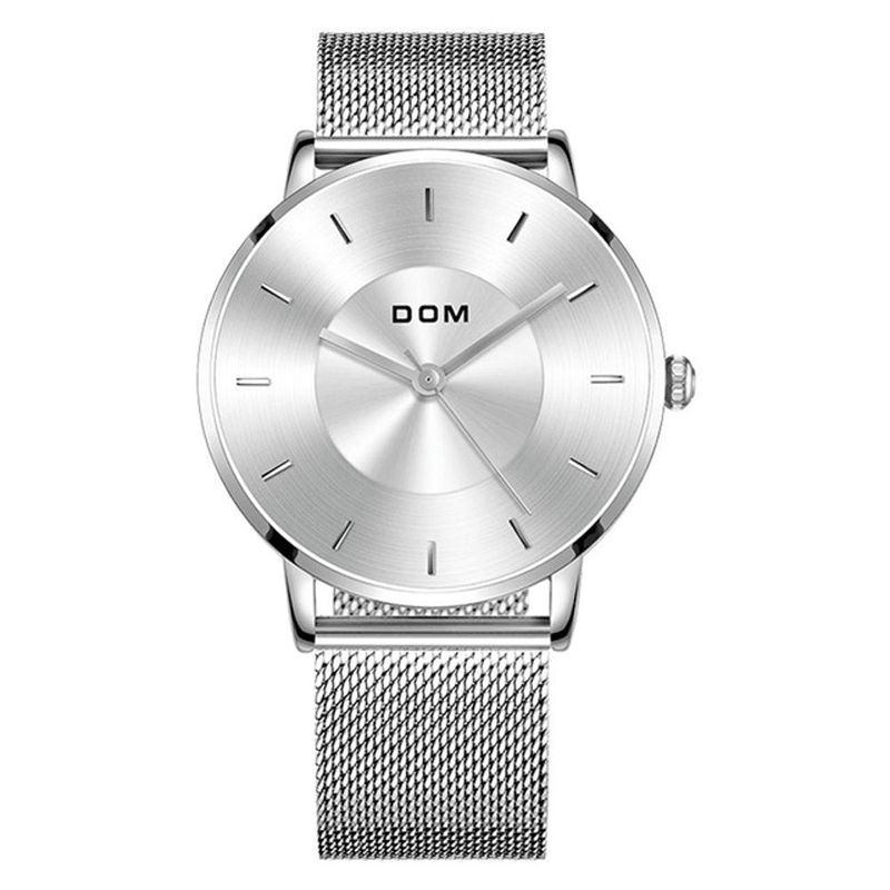 Dom M-1289Bk Mode Herrklocka Light Luxury Slim Dial Vattentät Kvartsur