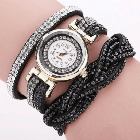 Duoya D056 Crystal Retro Style Dam Armband Watch Klänning Kvartsur