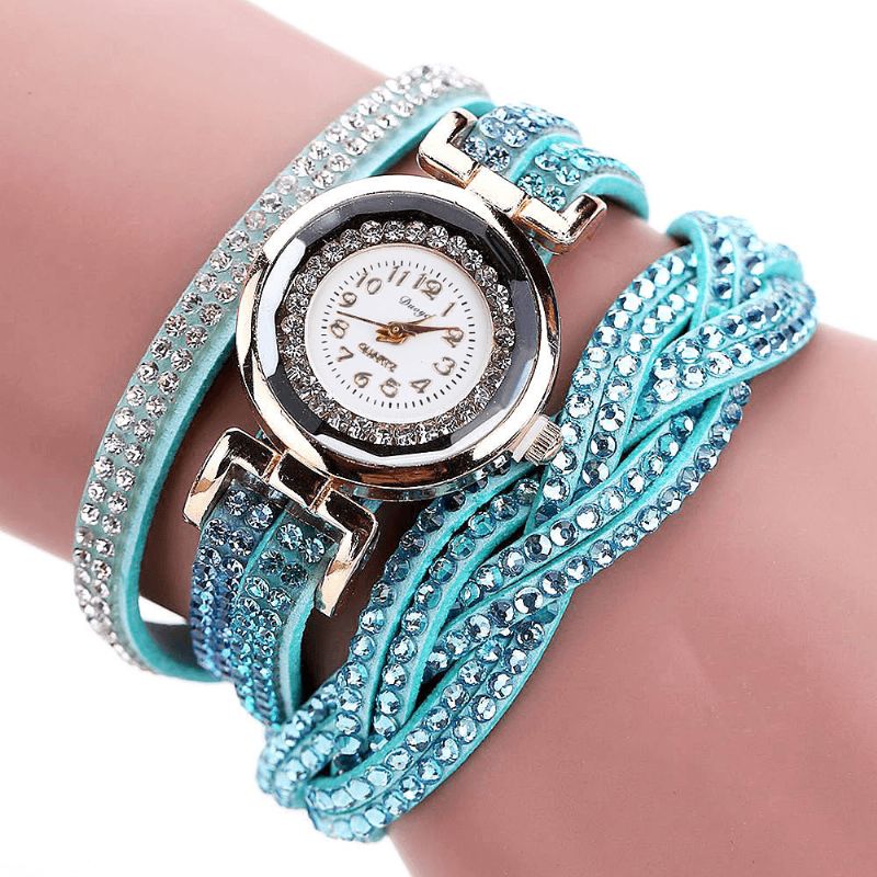 Duoya D056 Crystal Retro Style Dam Armband Watch Klänning Kvartsur