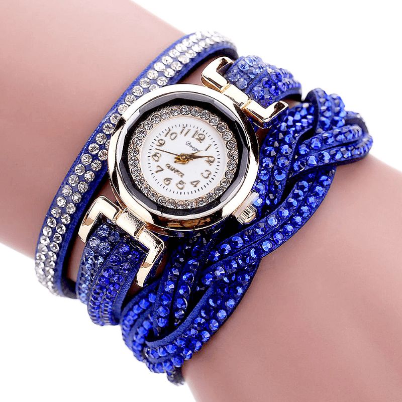 Duoya D056 Crystal Retro Style Dam Armband Watch Klänning Kvartsur