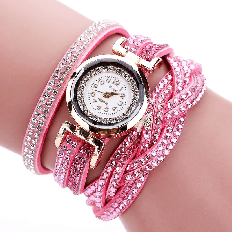 Duoya D056 Crystal Retro Style Dam Armband Watch Klänning Kvartsur