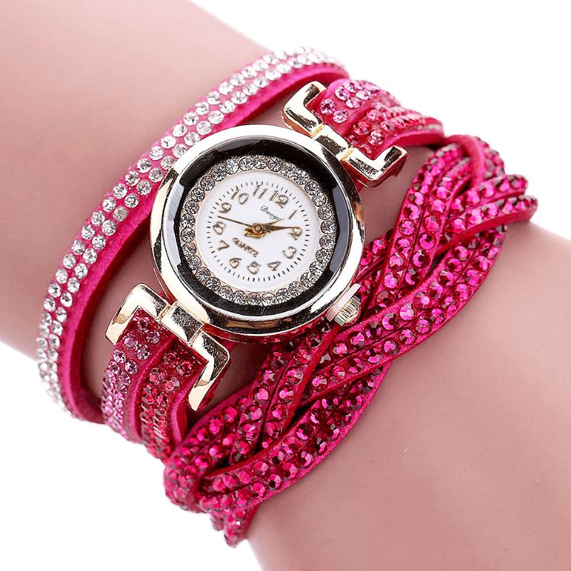 Duoya D056 Crystal Retro Style Dam Armband Watch Klänning Kvartsur