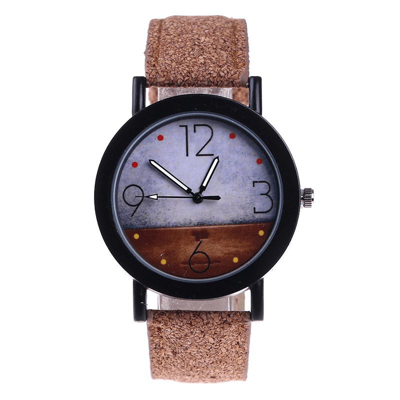 Fshion Damklocka Color Dial Retro Kvartsur