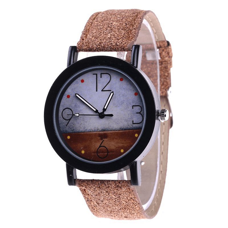 Fshion Damklocka Color Dial Retro Kvartsur