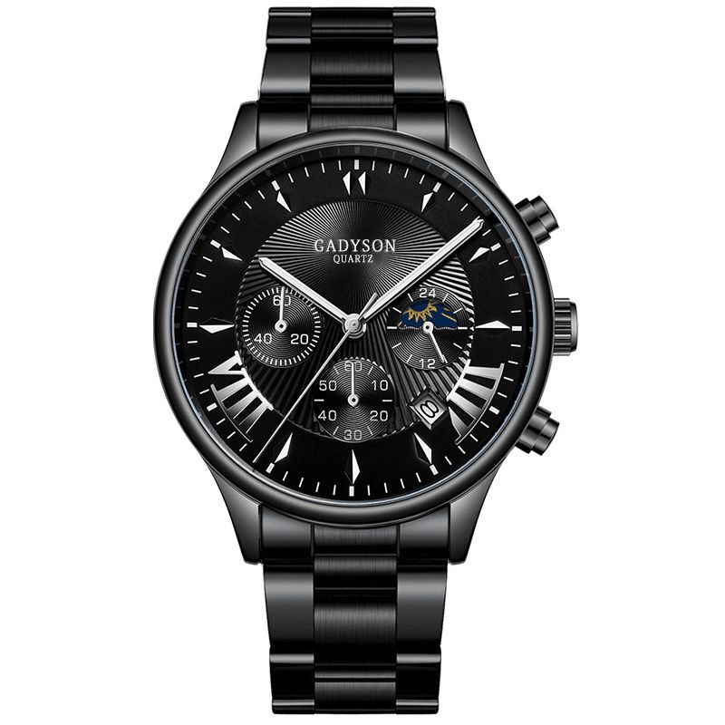 Gadyson A0701 Mode Män Watch Date Display Business Armband I Rostfritt Stål Kvartsur