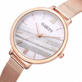 Gaiety G574 Färgglad Roséguld Stålband Damarmbandsur Ultratunn Kvartsklocka