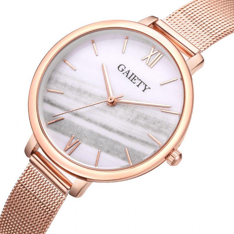 Gaiety G574 Färgglad Roséguld Stålband Damarmbandsur Ultratunn Kvartsklocka