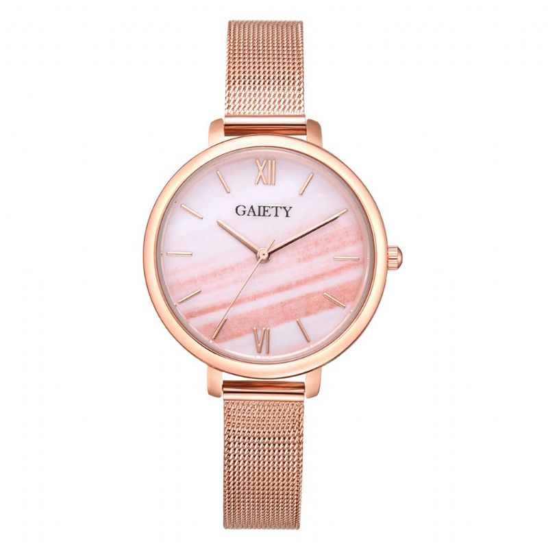 Gaiety G574 Färgglad Roséguld Stålband Damarmbandsur Ultratunn Kvartsklocka