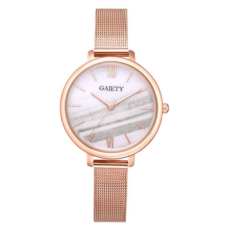 Gaiety G574 Färgglad Roséguld Stålband Damarmbandsur Ultratunn Kvartsklocka