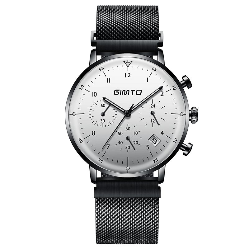 Gimto Gm245 Luminous Display Business Style Watch Rostfritt Stål Herr Sport Kvartsur