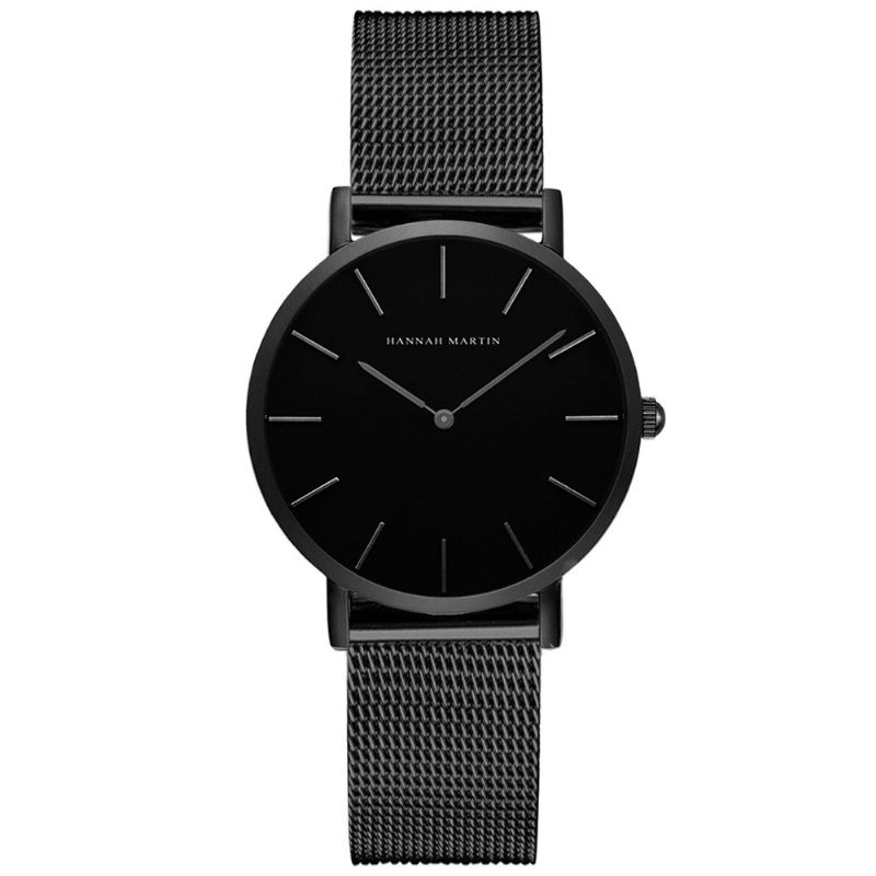 Hannah Martin Ch36 Mode Casual Enkel Big Dial Steel Mesh Rem Vattentät Kvinnor Kvartsur