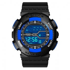 Honhx 82-666 Män Mode Luminous Dsiplay Stoppur Sport Style Digital Watch