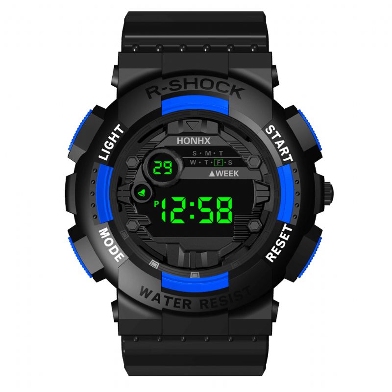 Honhx 82-66F Mode Sport Style Män Luminous Dsiplay Digital Watch