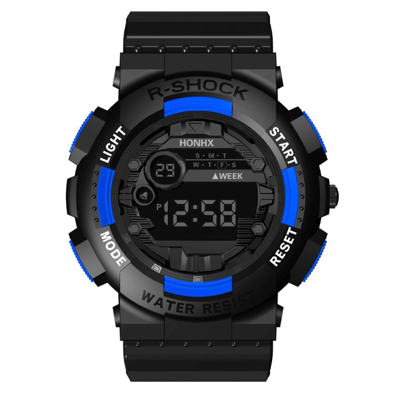 Honhx 82-66F Mode Sport Style Män Luminous Dsiplay Digital Watch