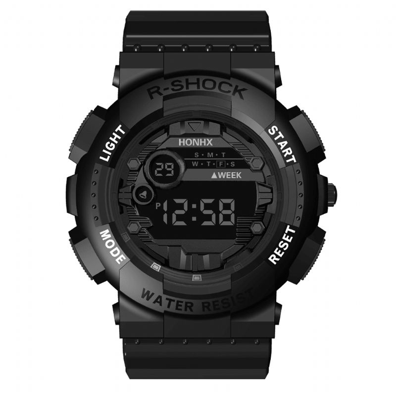 Honhx 82-66F Mode Sport Style Män Luminous Dsiplay Digital Watch