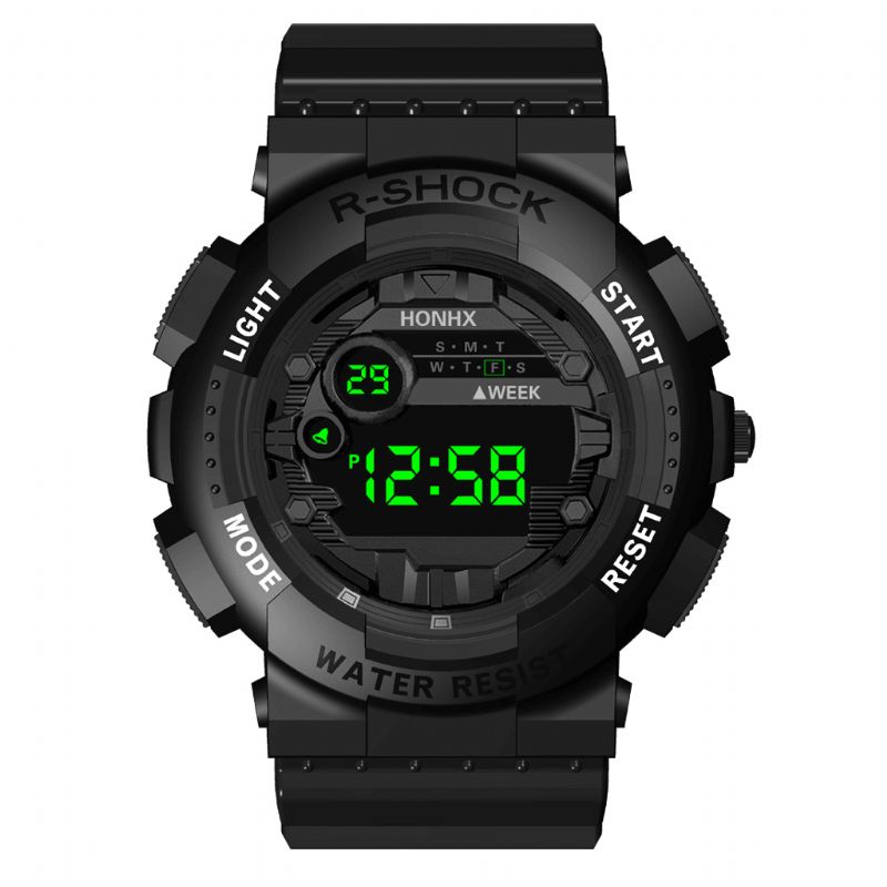 Honhx 82-66F Mode Sport Style Män Luminous Dsiplay Digital Watch