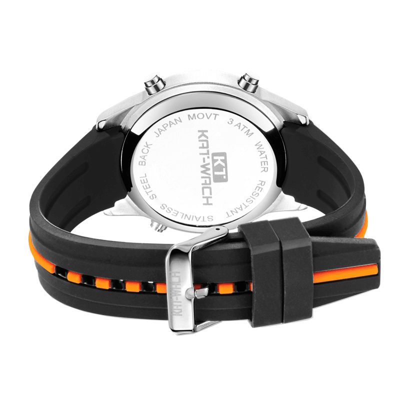 Kat-Wach Kt716 Digital Watch Mode Silikon Stoppur Vattentät Klocka Alarm Utomhus Sport Watch