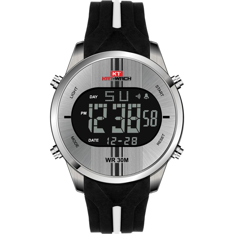 Kat-Wach Kt716 Digital Watch Mode Silikon Stoppur Vattentät Klocka Alarm Utomhus Sport Watch