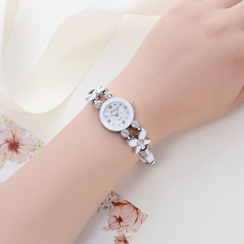 Lvpai Lp171 Flower Dress Dam Armband Watch Crystal Diamond Small Dial Kvartsur