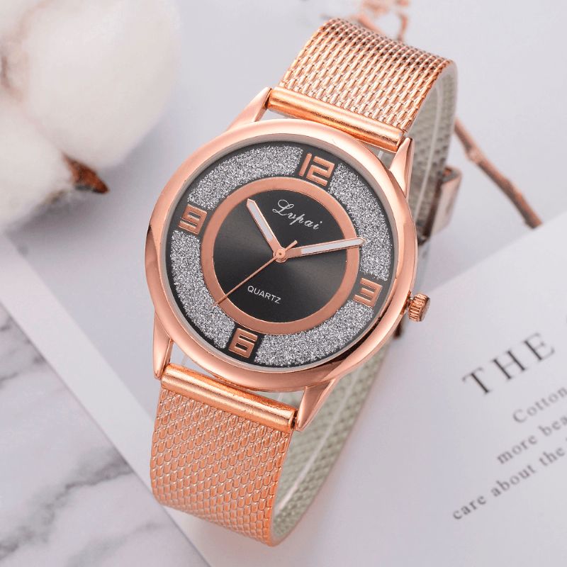 Lvpai P732 Rose Gold Elegant Design Kvinnor Armbandsur Modeabla Analog Kvartsur