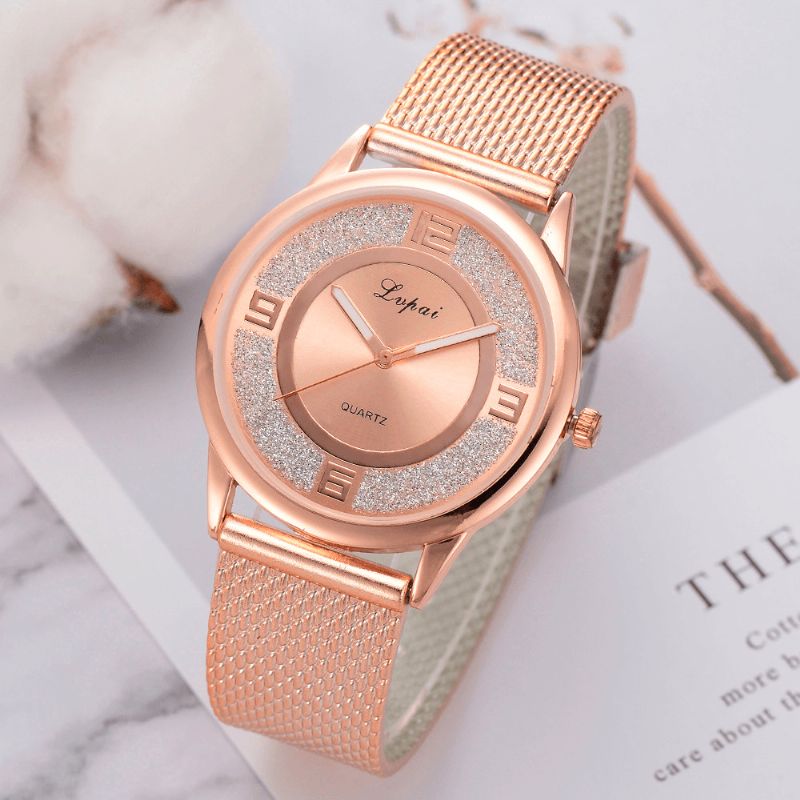 Lvpai P732 Rose Gold Elegant Design Kvinnor Armbandsur Modeabla Analog Kvartsur