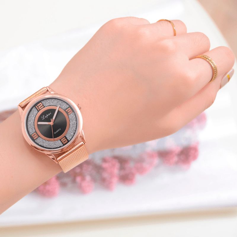 Lvpai P732 Rose Gold Elegant Design Kvinnor Armbandsur Modeabla Analog Kvartsur