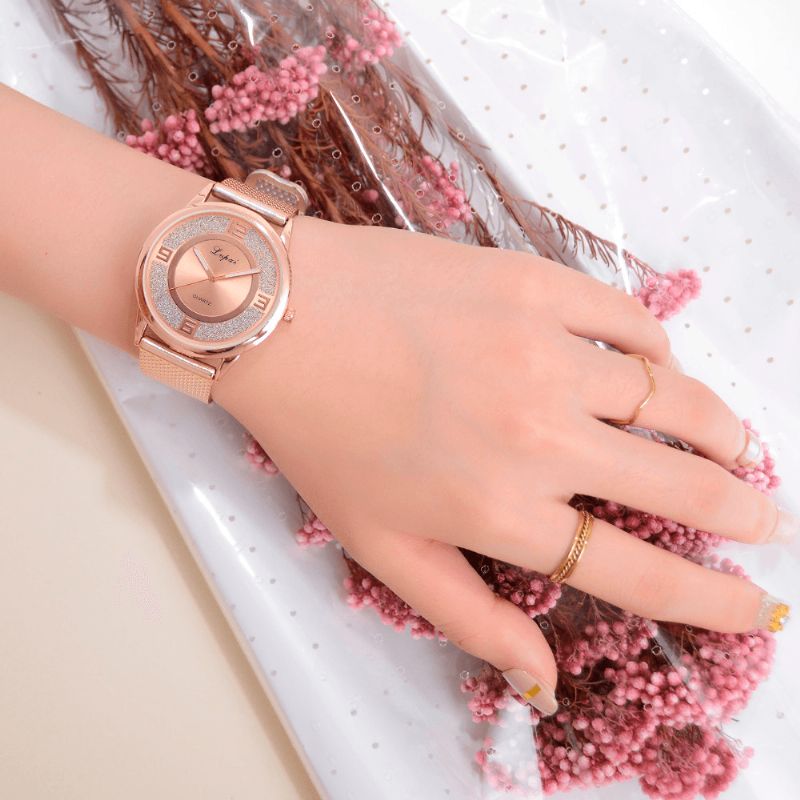 Lvpai P732 Rose Gold Elegant Design Kvinnor Armbandsur Modeabla Analog Kvartsur