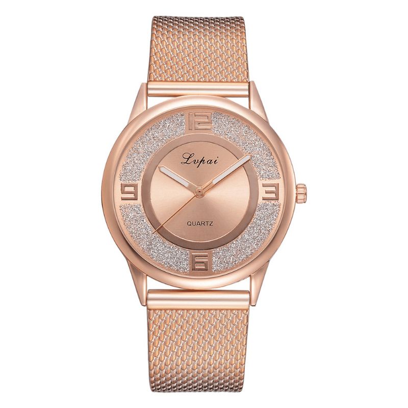 Lvpai P732 Rose Gold Elegant Design Kvinnor Armbandsur Modeabla Analog Kvartsur