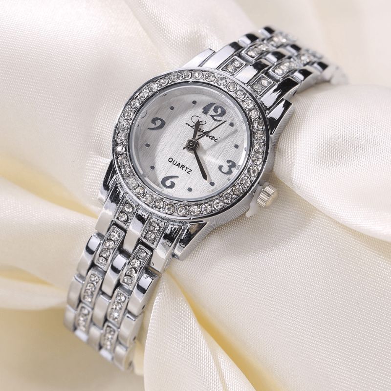 Lvpai Xr1671-1 Diamond Dress Damarmbandsur I Hel Stål Elegant Design Kvartsur