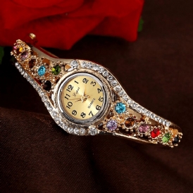 Lvpai Xr1959 Modeabla Damarmbandsklocka Rhinestone Klocka Kvartsklocka