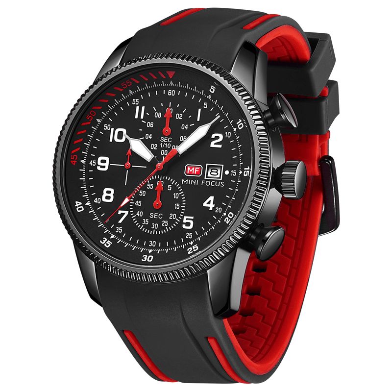 Mini Focus 0379G Sport Herrklocka Luminous Date Display Chronograph Multi-Function Waterproof Mode Kvartsur