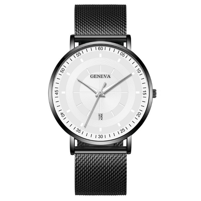 Mode Casual Alloy Luminous Pointers Business Multi-Function Mesh Strap Kvartsur