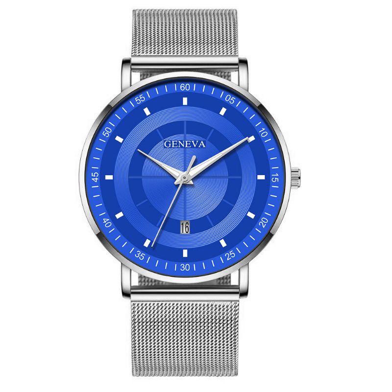 Mode Casual Alloy Luminous Pointers Business Multi-Function Mesh Strap Kvartsur