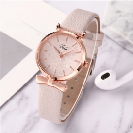 Mode Casual Eleganta Kvinnor Klockor Läder Band Urtavla Rose Gold Handled Legering Fodral Kvartsur